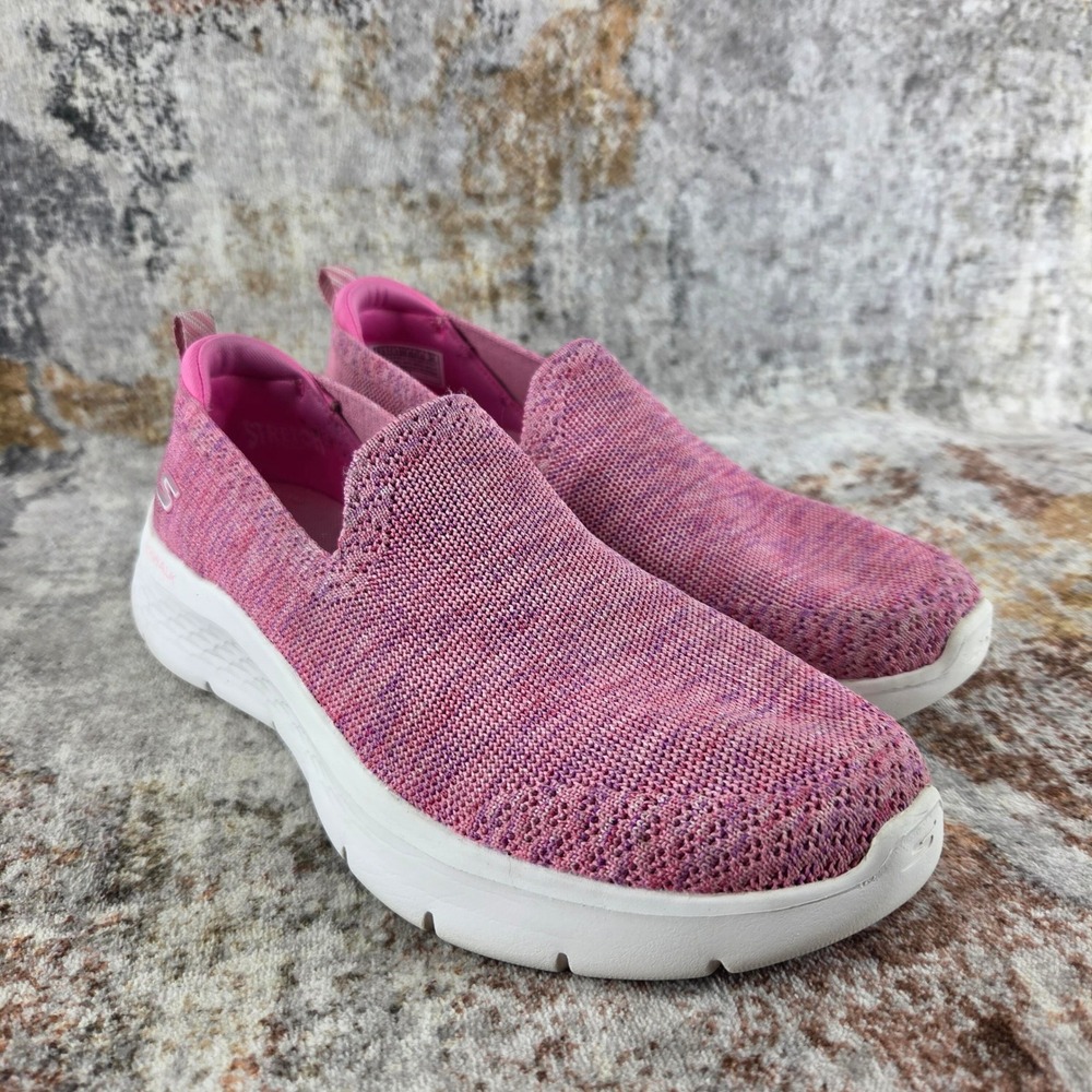Skechers GoWalk Slip On Walking Shoes Womens 8.5 Pink 124962 Air Cooled Goga Mat